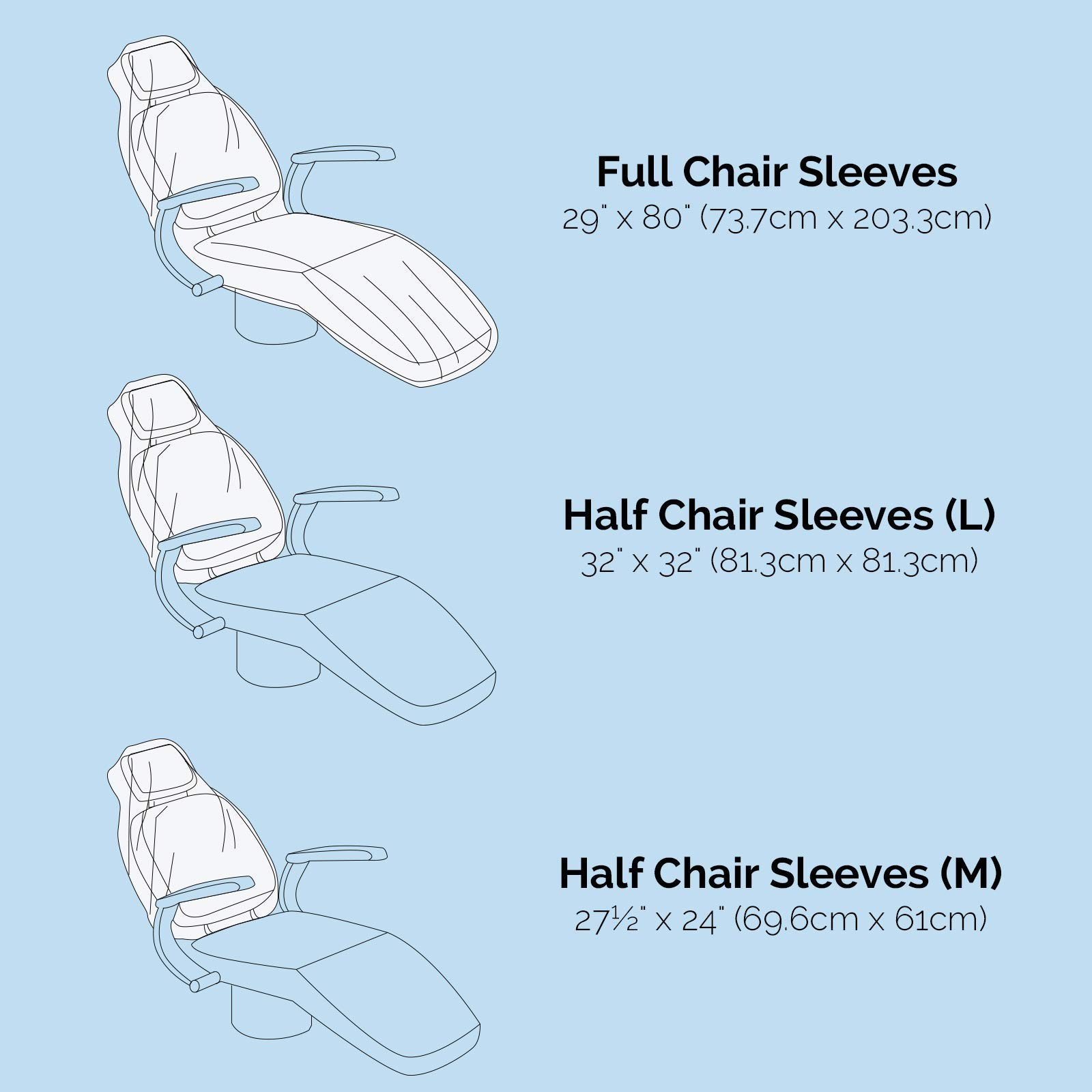 JMU 200Pcs Dental Half Chair Cover, 32″ x Disposable Clear Plastic Large