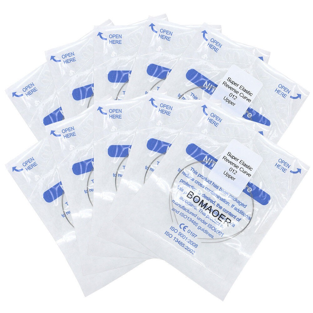 5×Dental Orthodontic Super Niti Elastic Round Arch Wire Reverse Curve 012 Upper