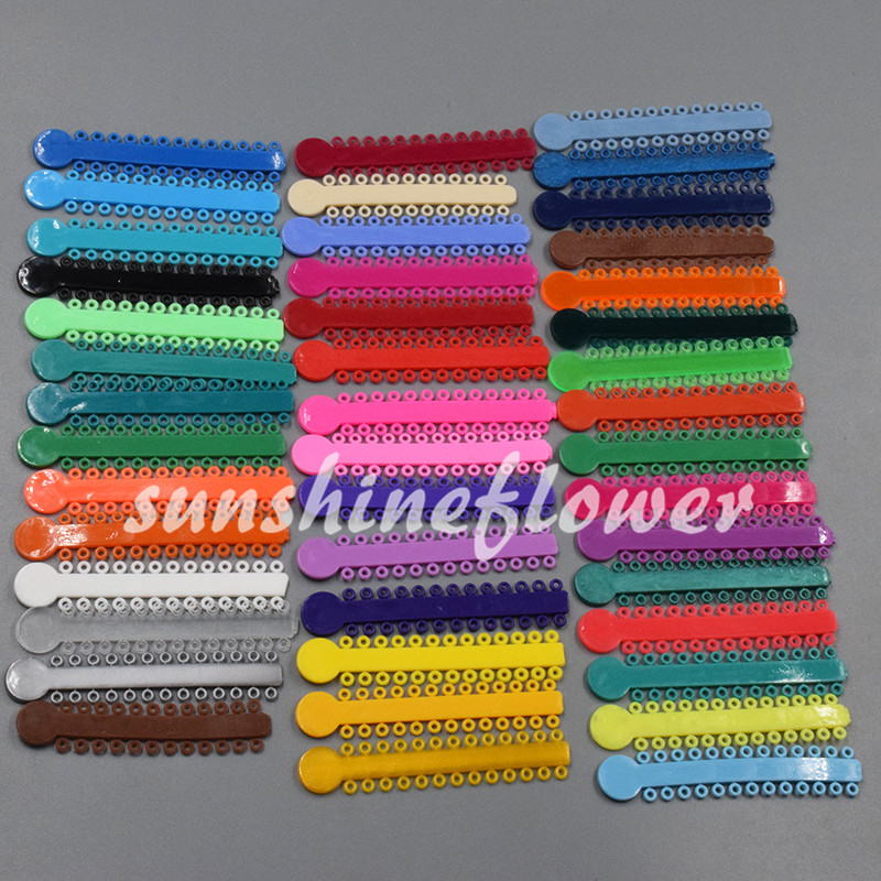 1 Bag Dental Orthodontic Ligature Ties Elastic Rubber Bands 45 Colors 1040 Pcs