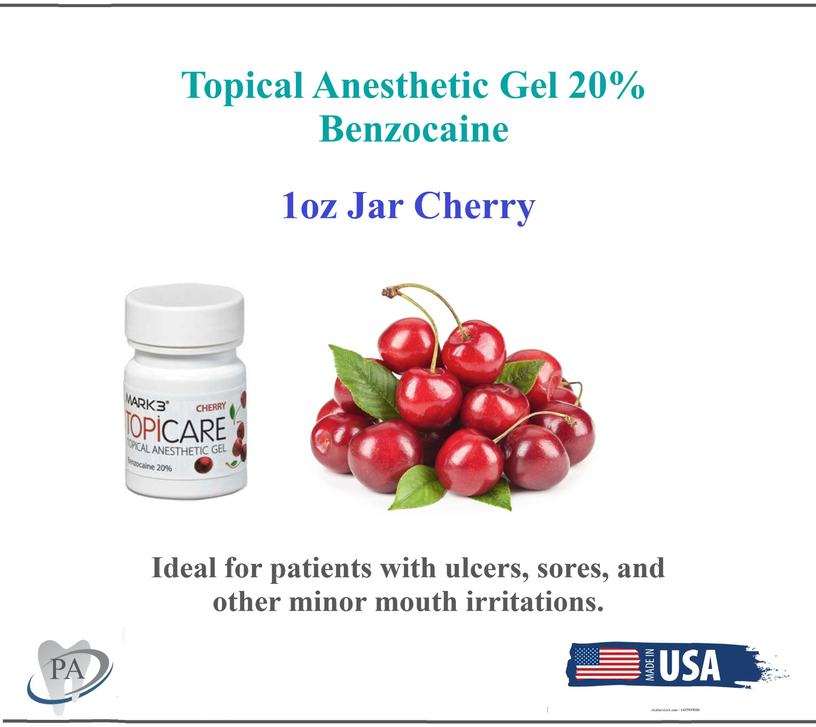 2 x Pack Dental Topical Anesthetic Gel 20%, 7 Flavors, 1oz Made in USA Exp 02/27