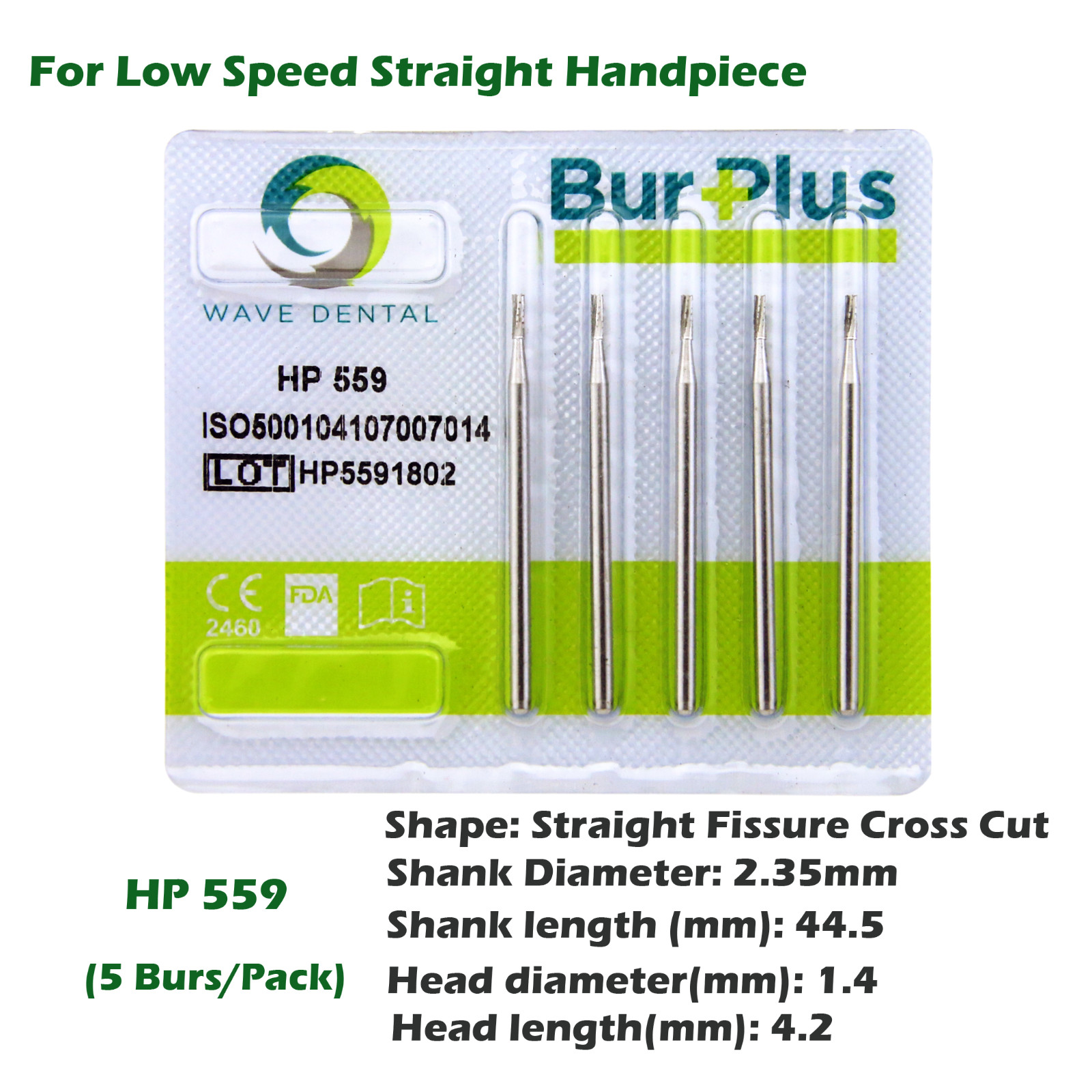 Wave Dental Carbide Bur Straight Handpiece Long Burs HP 555 557 558 559 563
