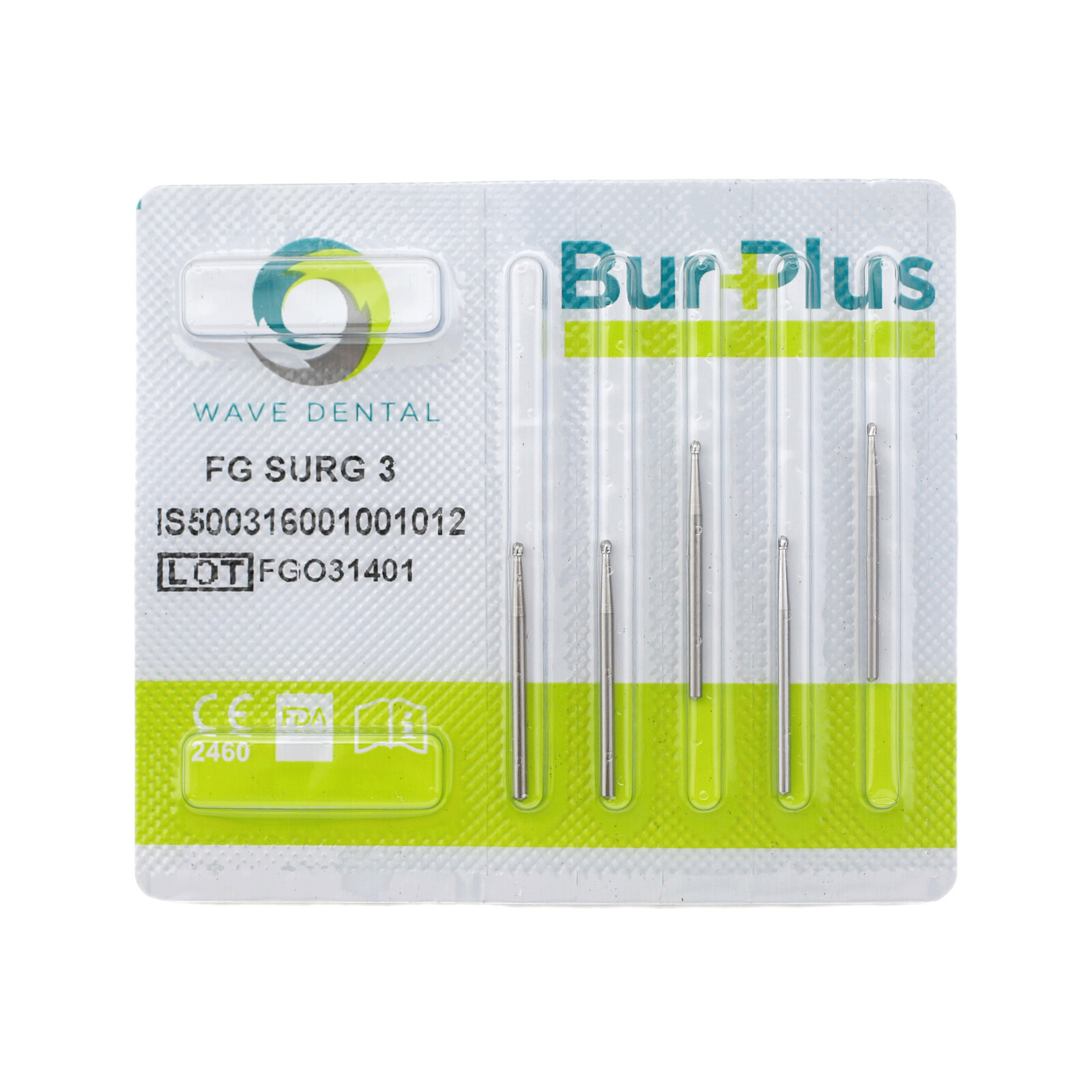 WAVE Dental Surgical Carbide Burs FG Round Bur Length 25mm #2 4 6 8 High Speed