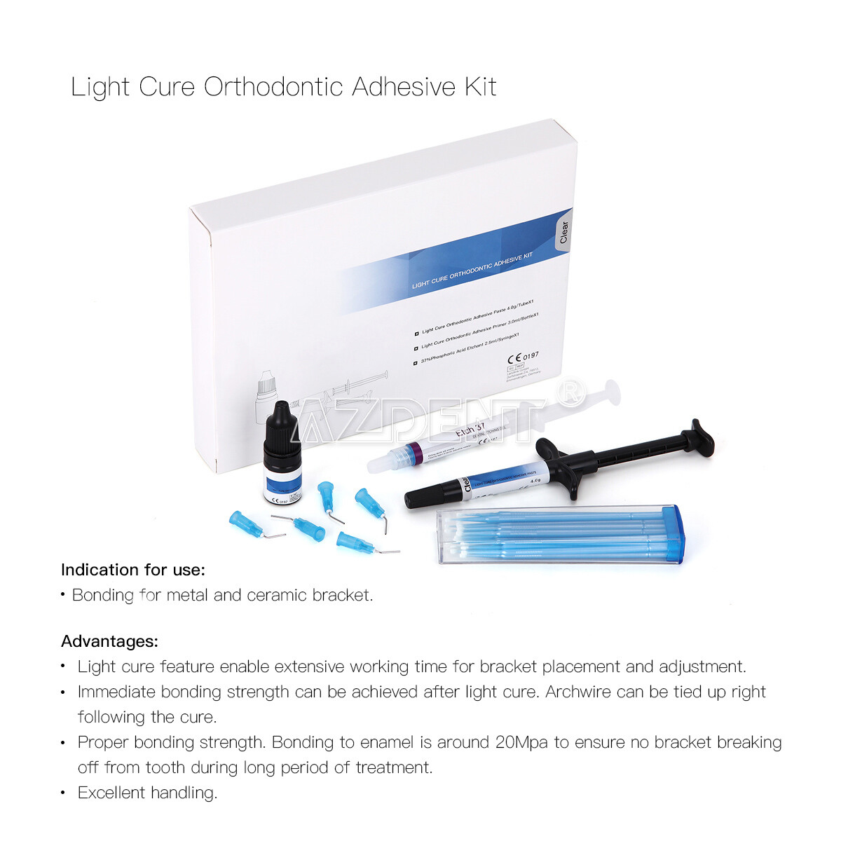 Dental Dentex Light Cure Orthodontic Composite Resin Adhesive Kit Syringe