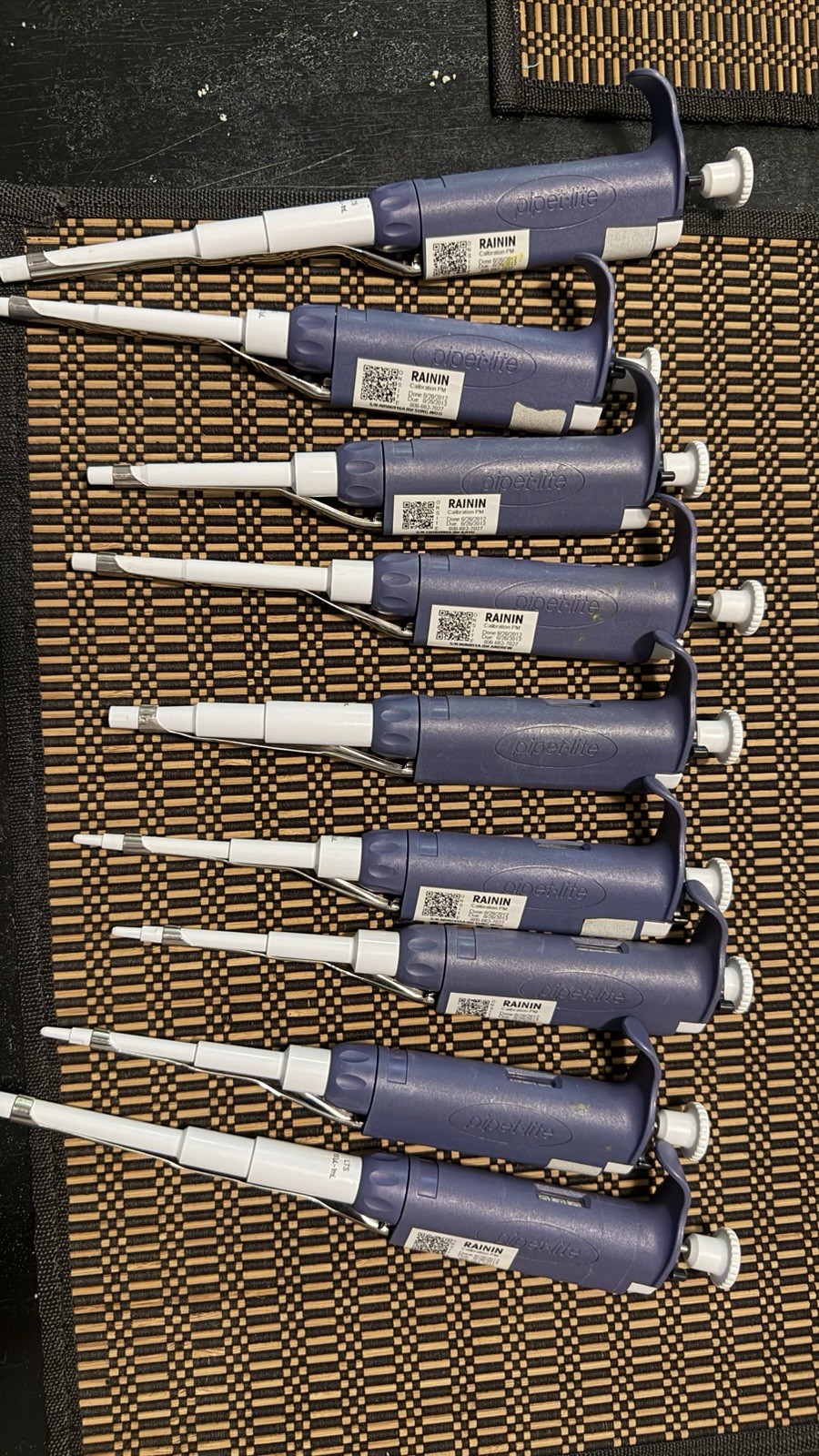 9x Rainin Micropipettes L1000 L200 L20 Laboratory Pipettes Adjustable Lot