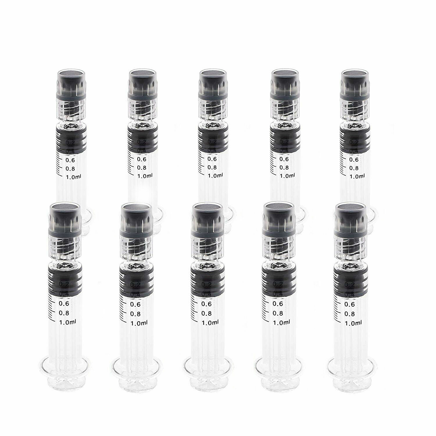 Kopperko 10 Pack 1ml Borosilicate Glass Luer Lock Syringes – Heat Resistant