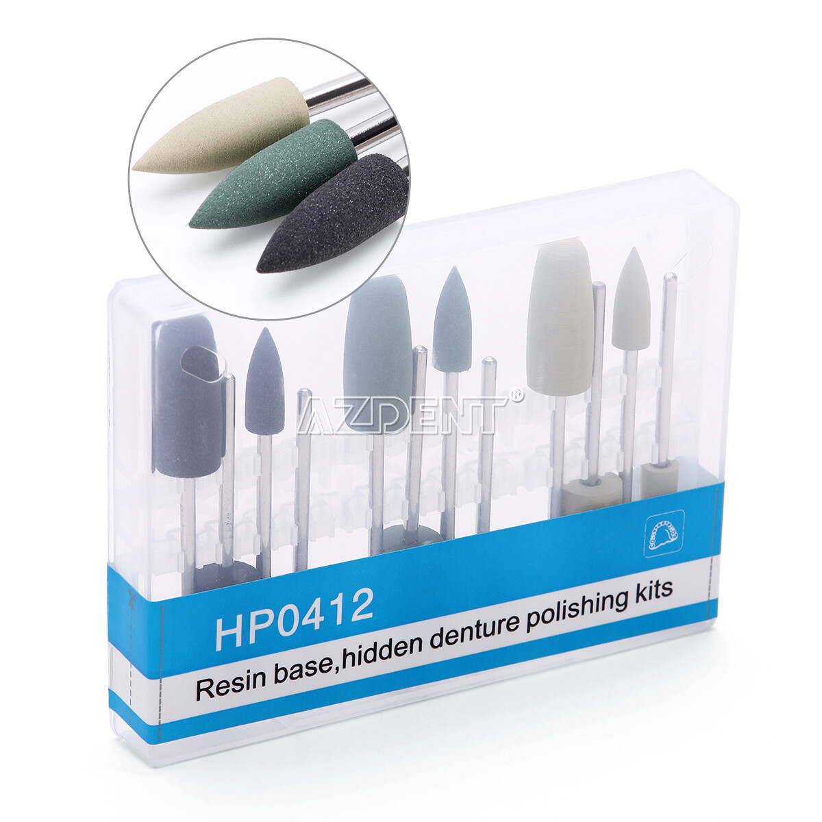 US Dental Polishing Burs Resin Base Acrylic Invisible Denture Silicone Grinding