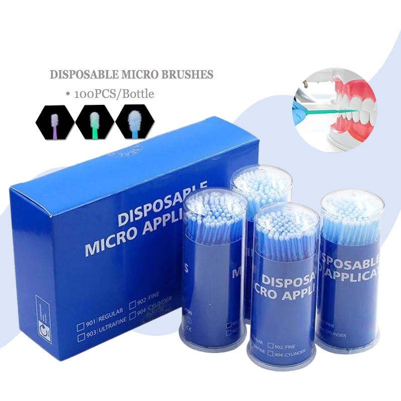 100Pcs/Box Dental Material Disposable Micro Brushes Applicators Micro Applicator
