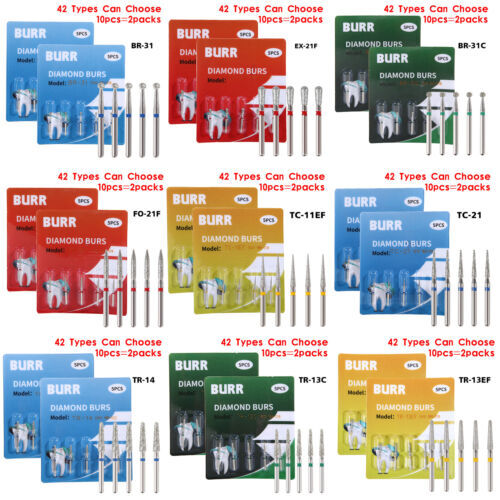 97Types Dental Diamond Burs FG 1.6mm for High Speed Handpiece 5pcs/pack DL
