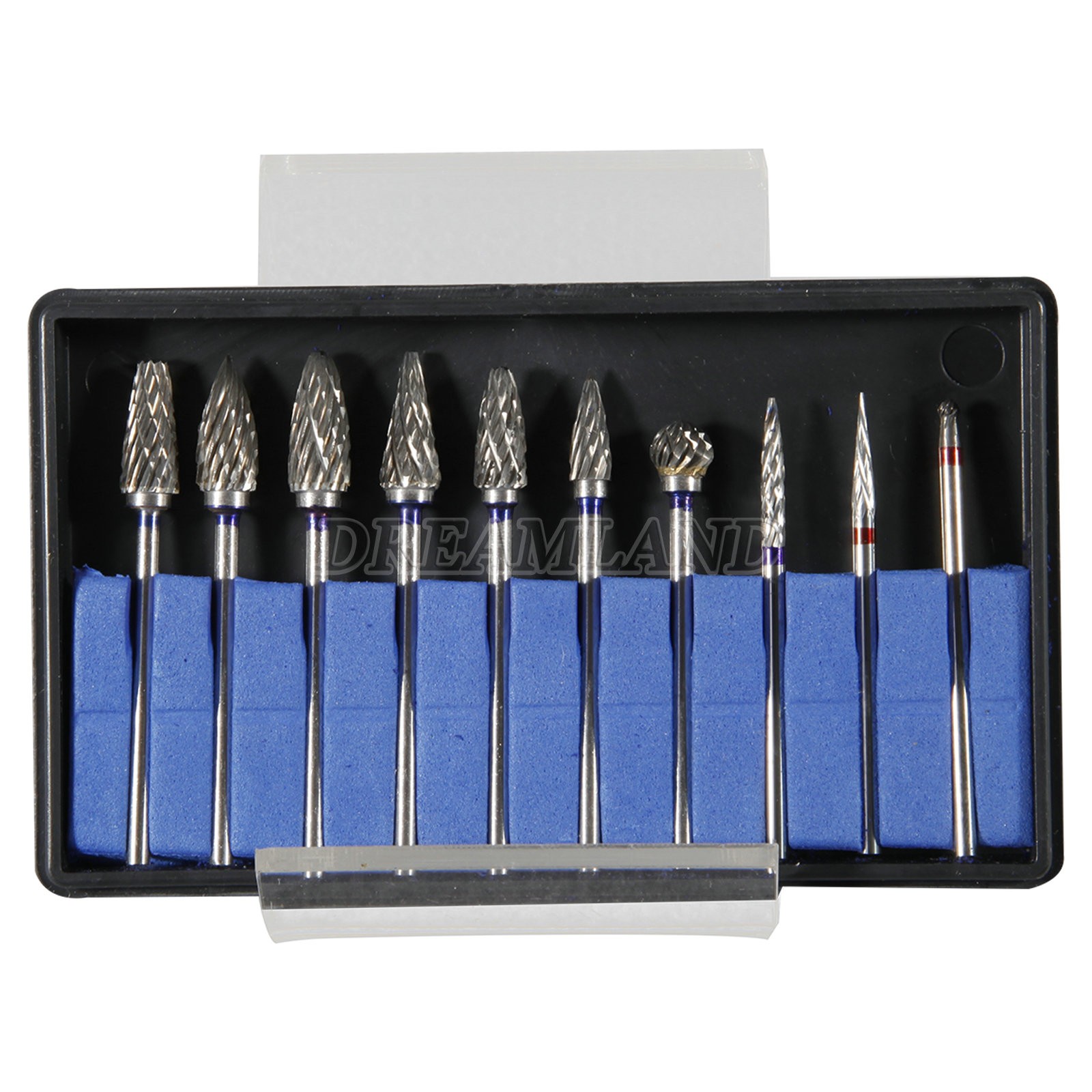 10pcs/1Box Dental Burs Acrylic Polisher Drills Burrs Tungsten Carbide Steel HP