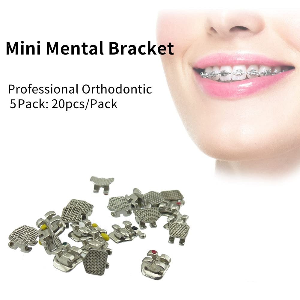 20PCS/Pack Dental Orthodontic Metal MINI Bracket Braces 1 Count (Pack of 20)
