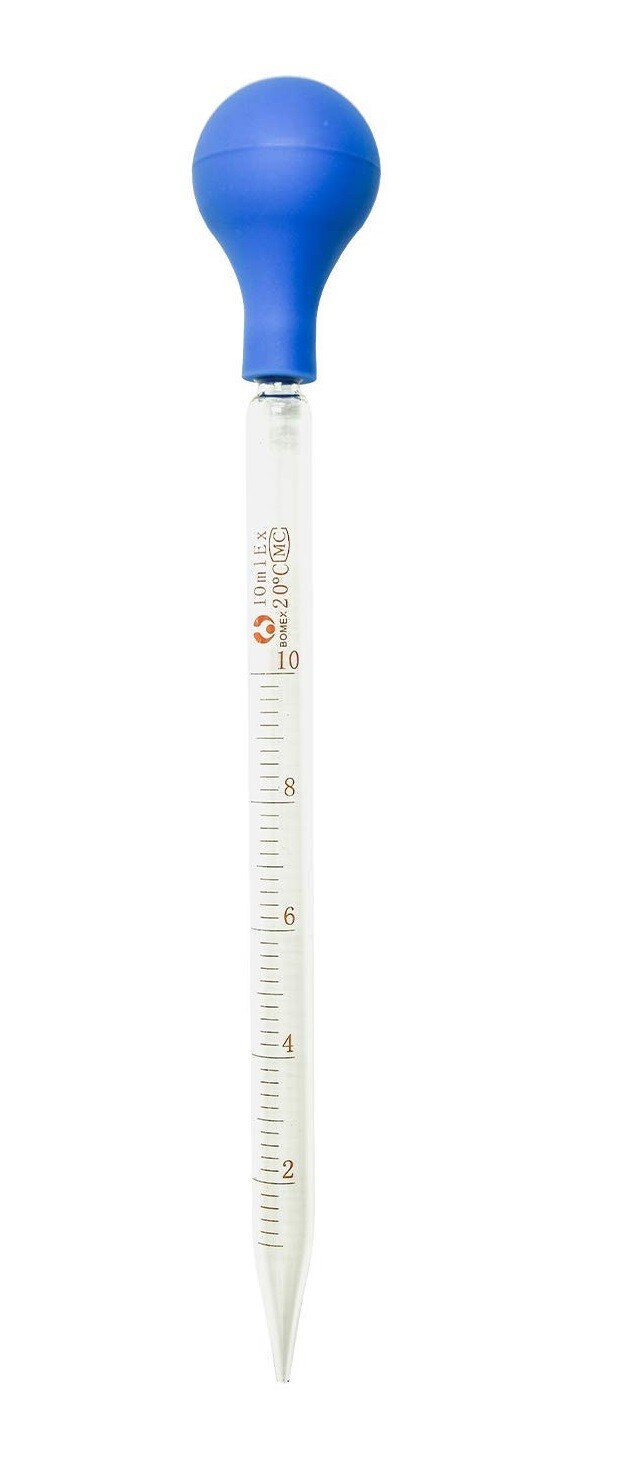 10ml Glass Graduated Dropper Pipette+(2 Pk) 8″ Glass Stirring Rod Lab Equipment