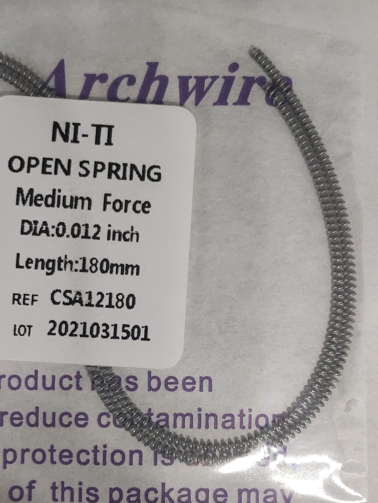 10 Packs Dental Orthodontic Open Coil Spring NiTi Alloy 0.012*180mm Medium Force