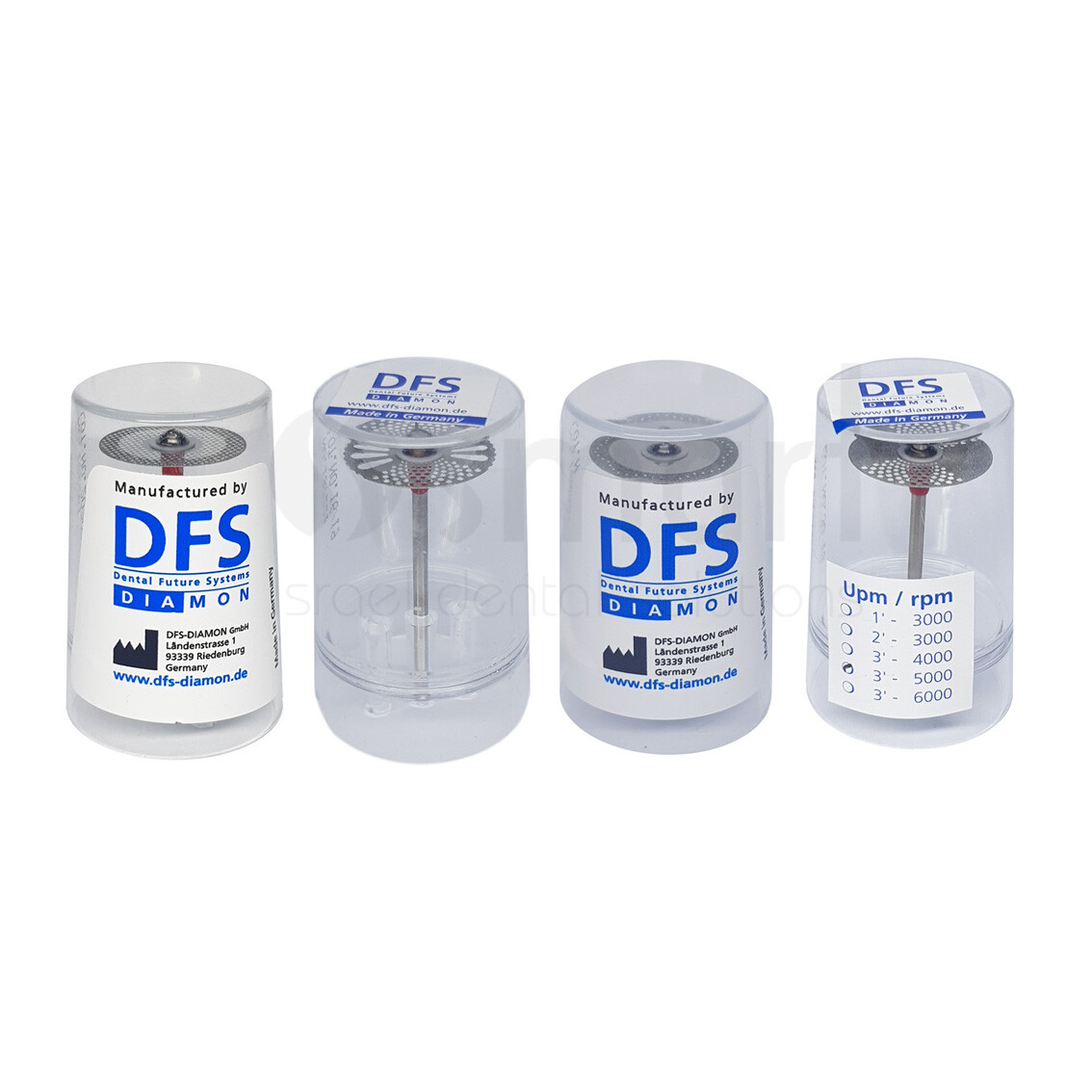 LOT X 4 Dental lab Electroplated Diamond Disc ceramic DFS DIAMON Germany Ø 22mm