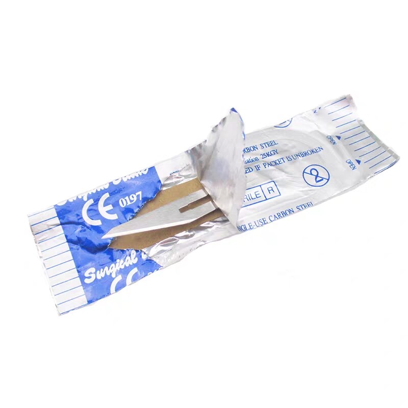 50pcs Dental Medical Sterile Surgical Blades Dental Knife 10Sizes+Handle X1