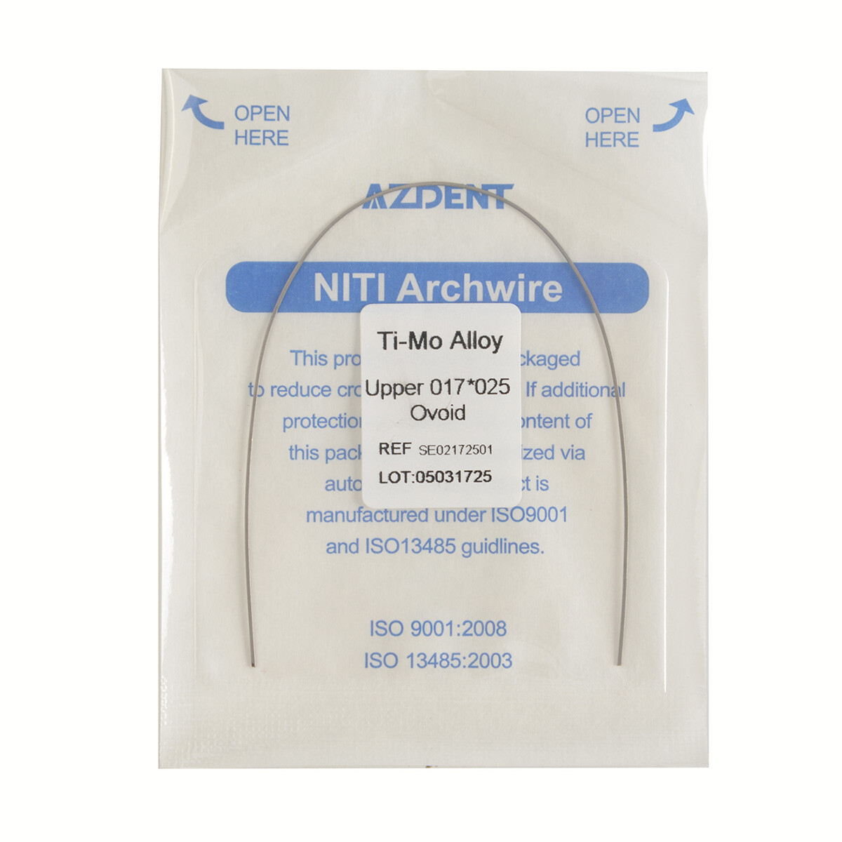 Dental Beta TMA Arch Wires Ti-Mo Alloy Rectangular Ovoid Form 17X25Upper /Lower