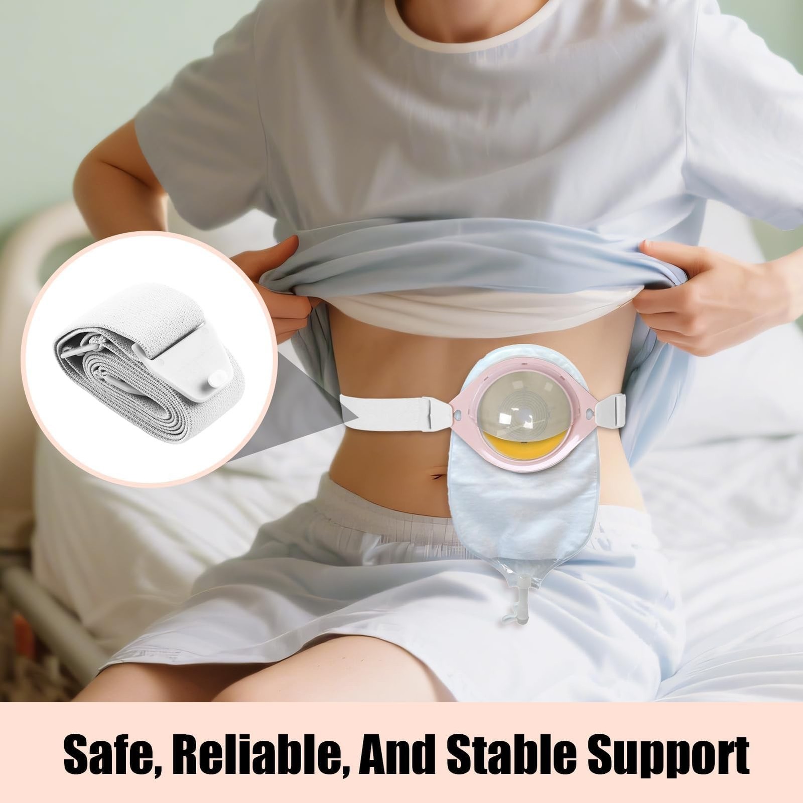 3 Pack Ostomy Belts for Women Men, Adjustable Ostomy Belt Attaches Securely t…