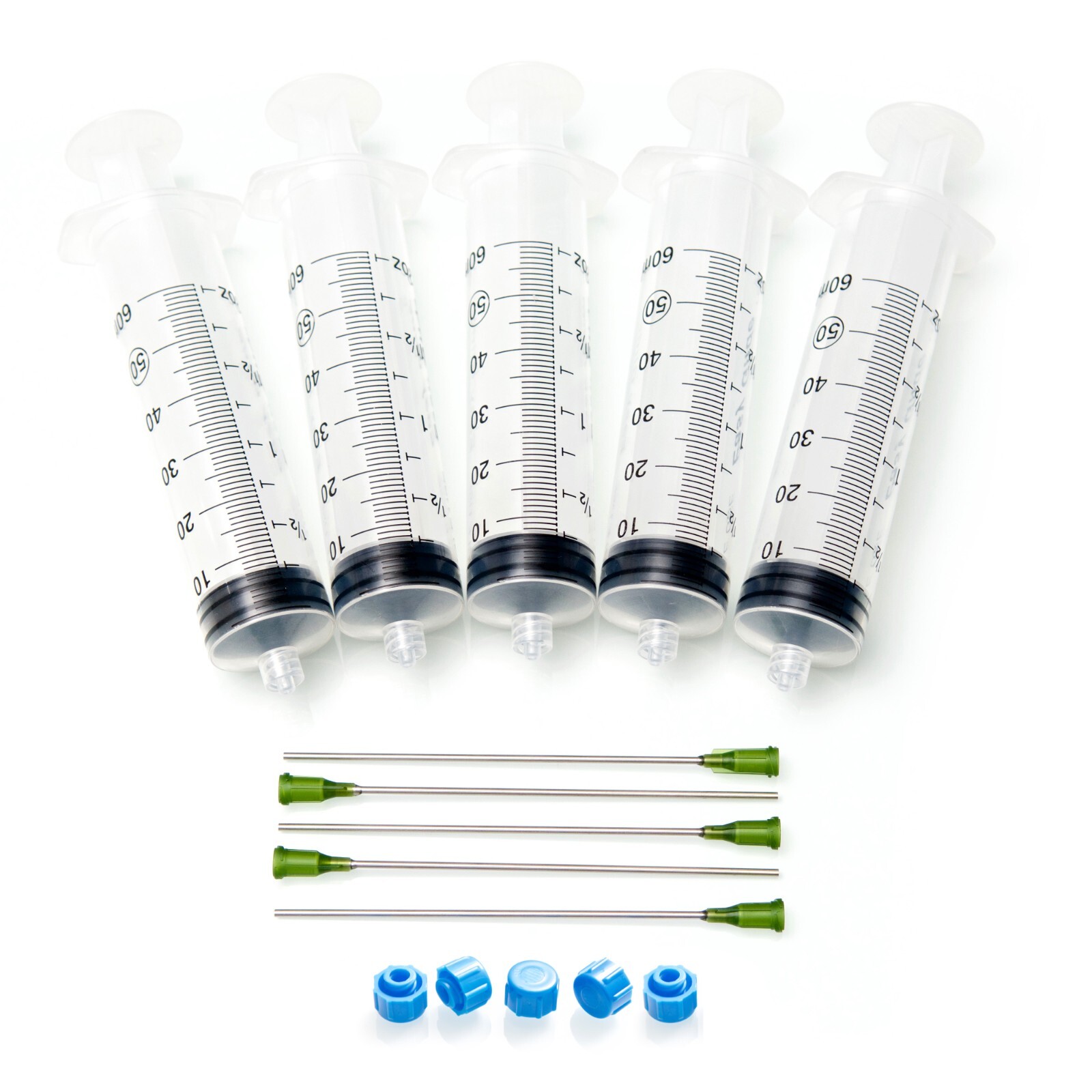 Dispense All 560 – 5x 60ml Industrial Syringe with 14g 4 Inch Blunt Tip and Cap