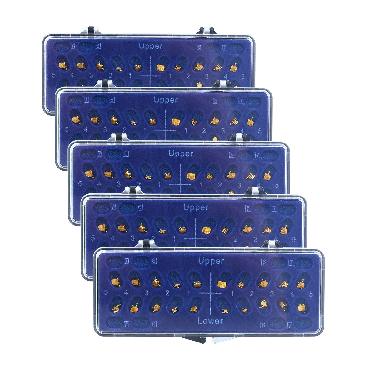 Dental Orthodontic Metal Brackets Braces 24K Gold Plated Mini MBT.022 345 Hooks