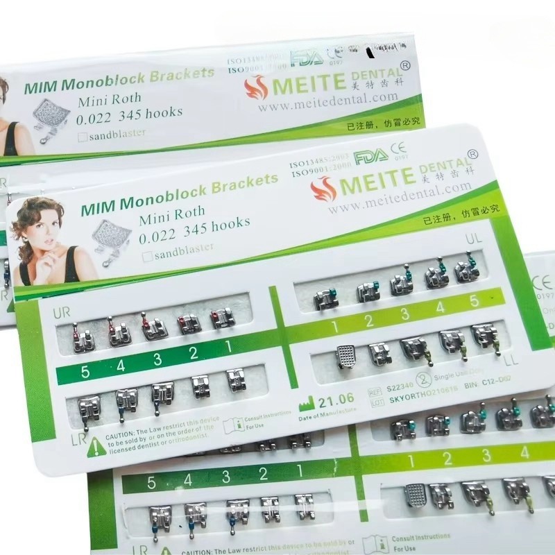 10 Sets Dental Orthodontic Bracket MIM Monoblock Mini Roth/MBT 022/018 345 Hooks