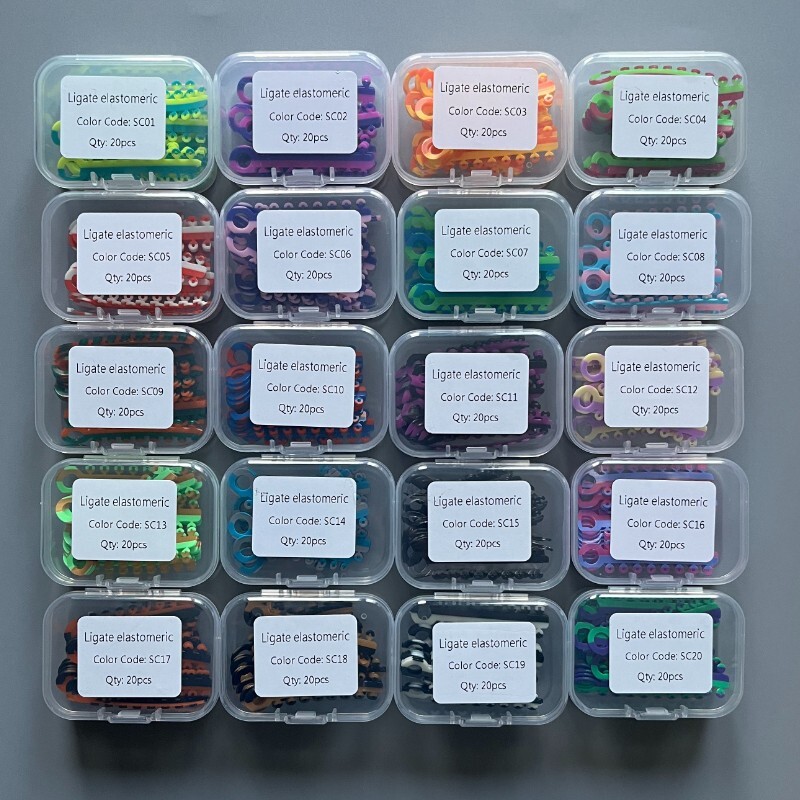 1Box/320pcs Dental Ligature Ties Orthodontic Elastic Rubber Bands Mix Colors
