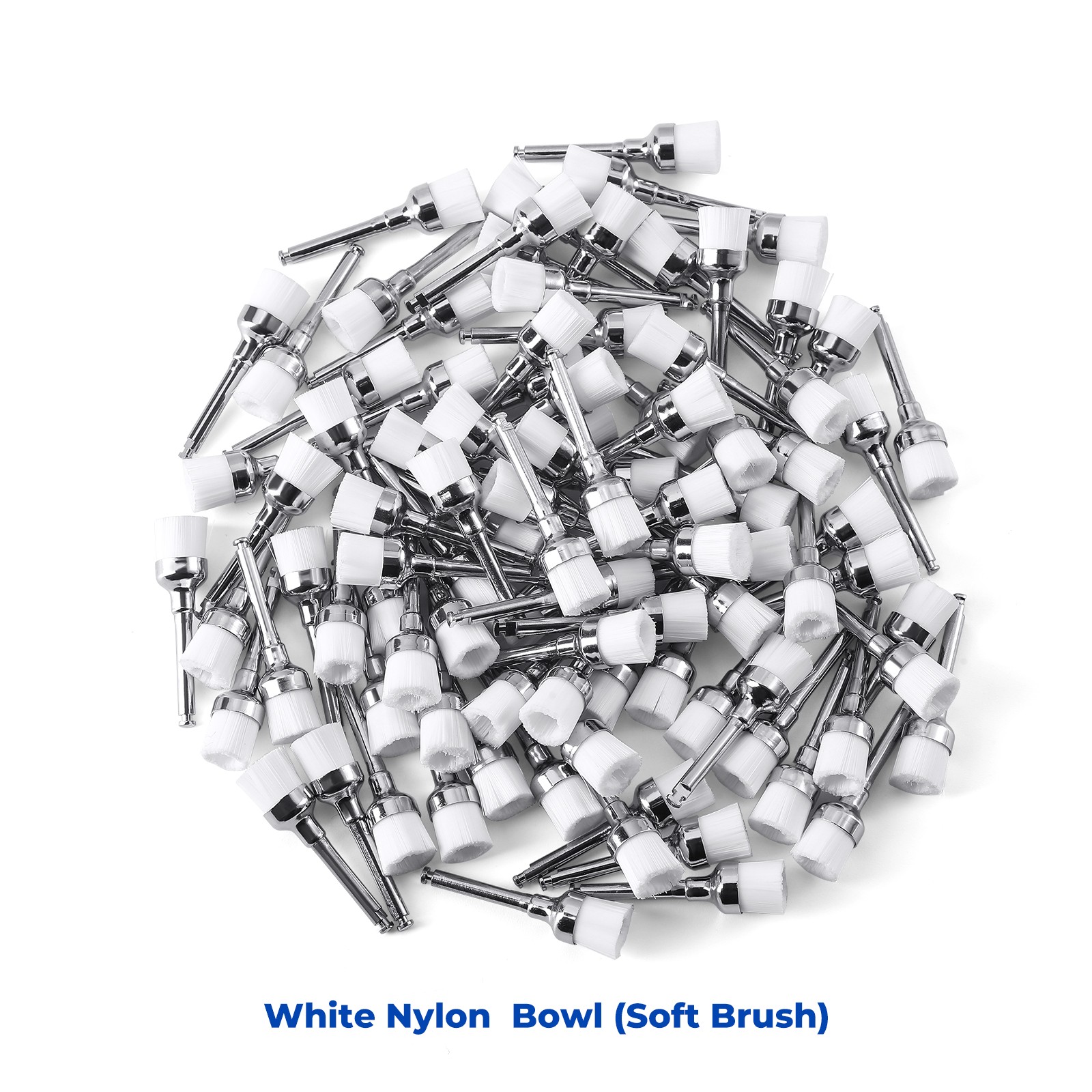 JMU Dental White/Colorful Nylon Latch Flat Polishing Polisher Prophy Brushes