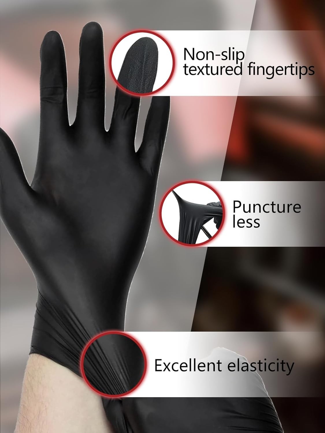 Ambidextrous 4mil Nitrile Disposable Gloves – Stretchy, Waterproof, and Durable