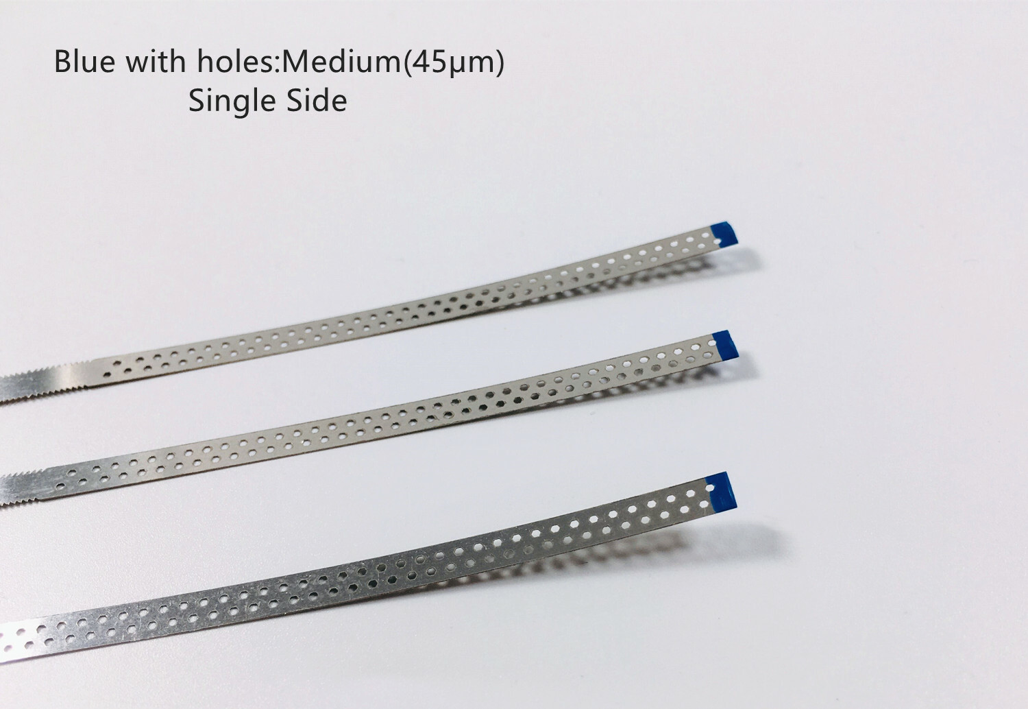 5~200Pc Dental Polish Sand Strip Single Side Diamond Surface Blue Head With Hole