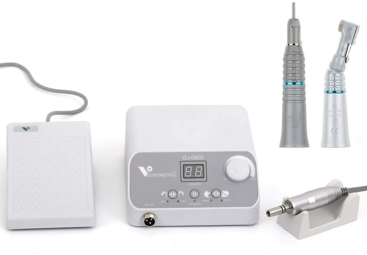 Dental G800 MicroMotor Polisher Machine 50000RPM+E-type+Contra Angle+Straight US