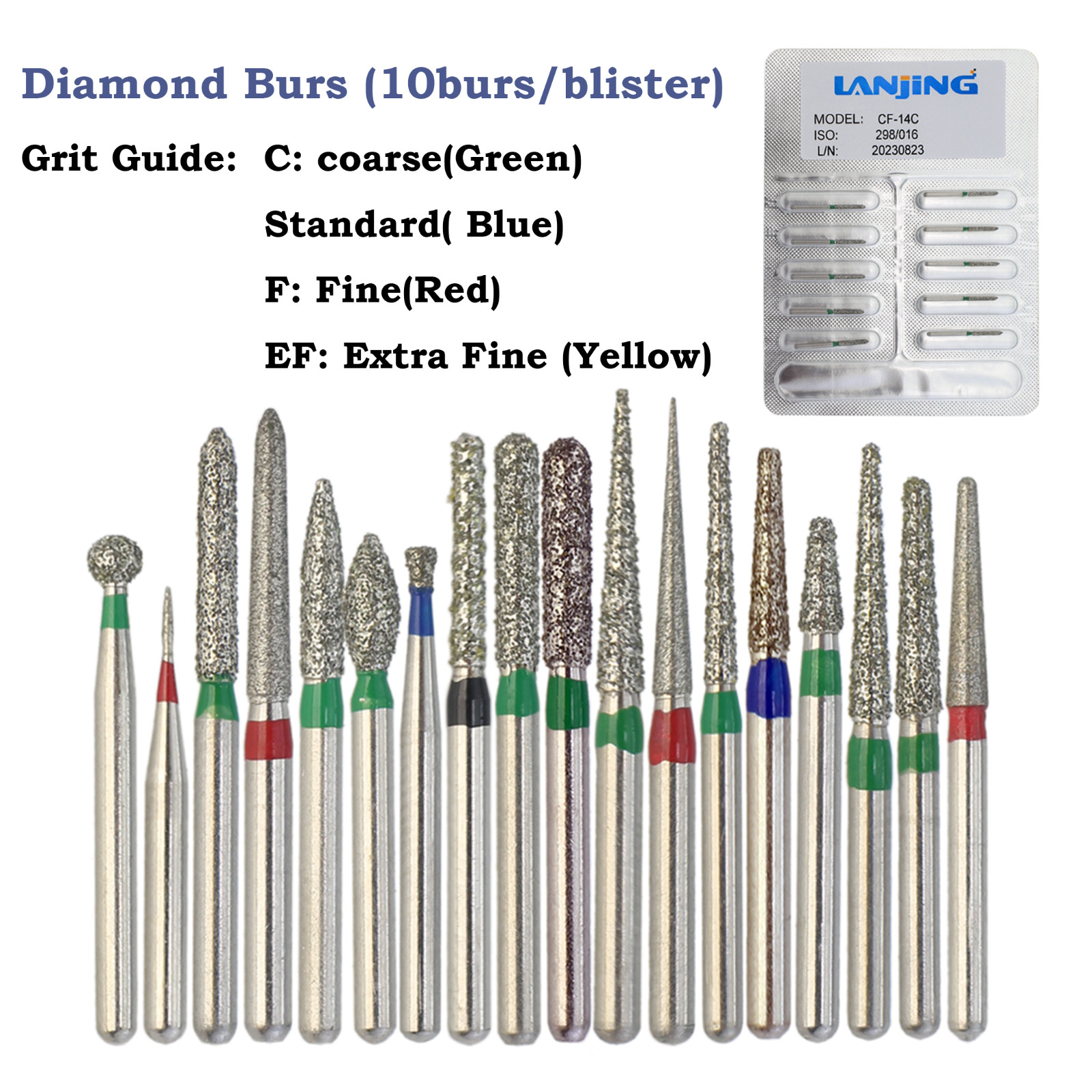 Dental Surgical Bur Diamond Bur Carbide High Speed FG Flame Ball Round Drill