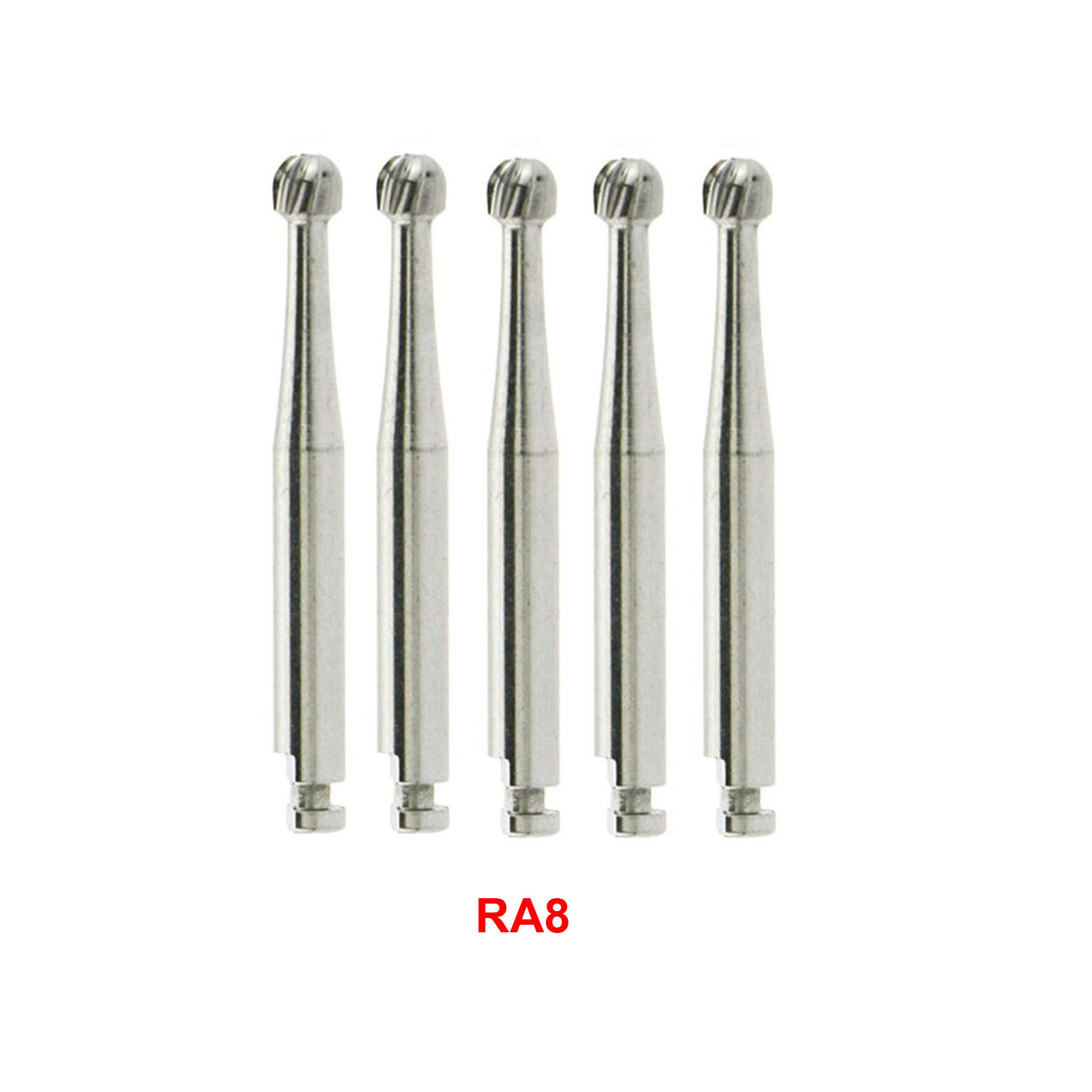 5Pcs Dental Carbide Bur Round f/ Slow Speed Latch Type RA#1-#8 Burs Contra Angle