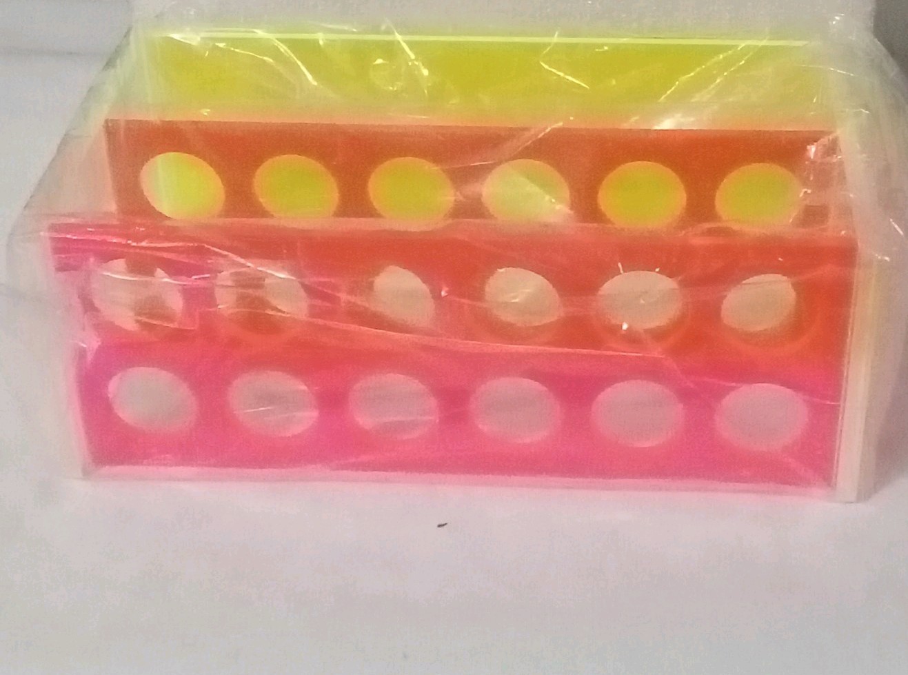 Plastic Laboratory Tube Rack Neon Colors 10 Holes for Physical Laboratory
