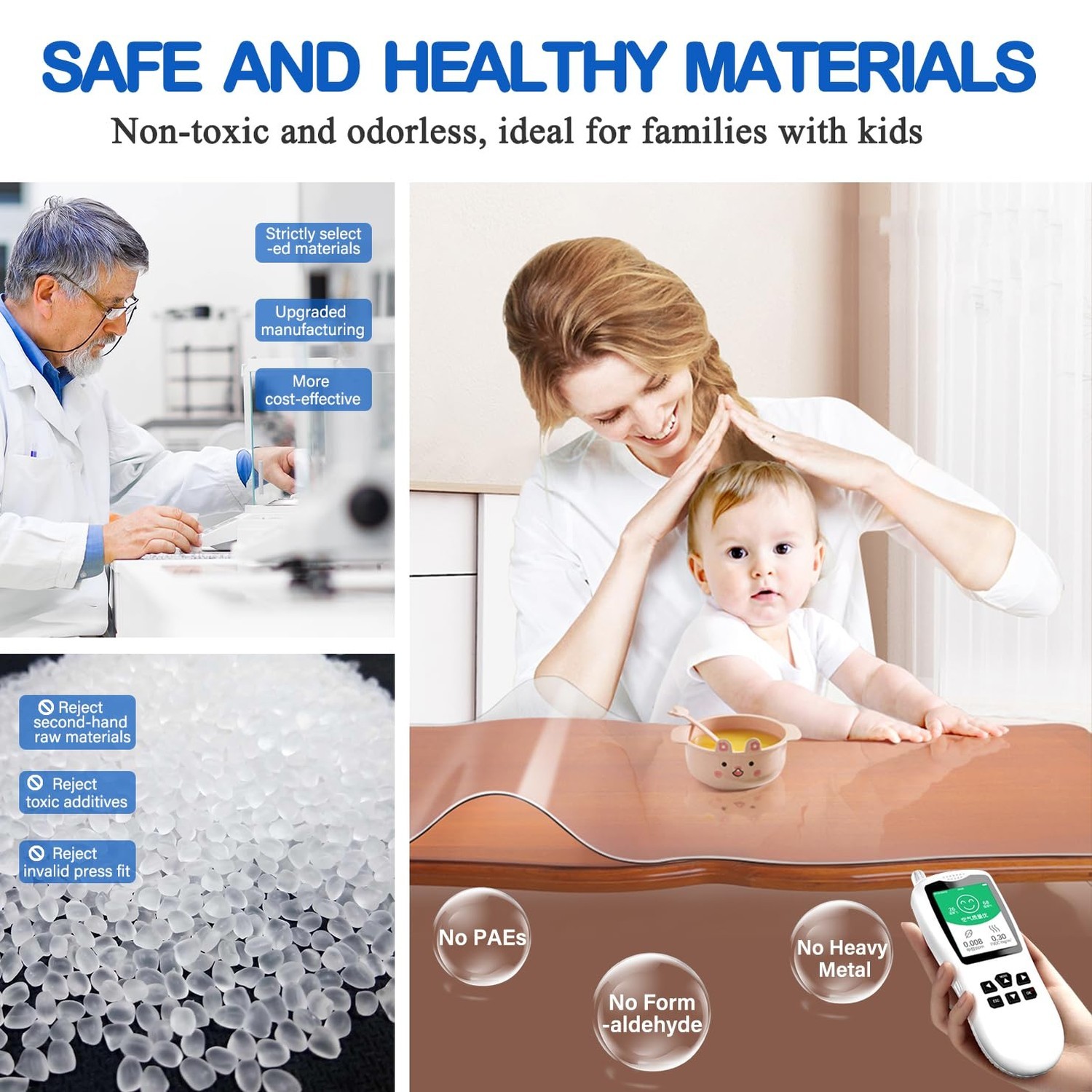 Upgraded Clear Table Protector Plastic Table Cloths Office Desk Protector Mat…
