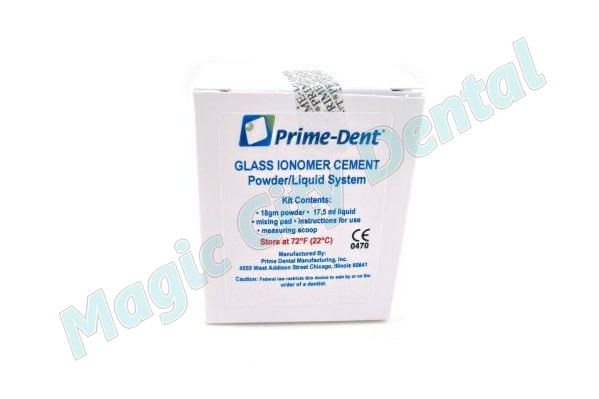 Prime-Dent Permanent Dental Glass Ionomer Luting Cement Kit for Crowns #010-020
