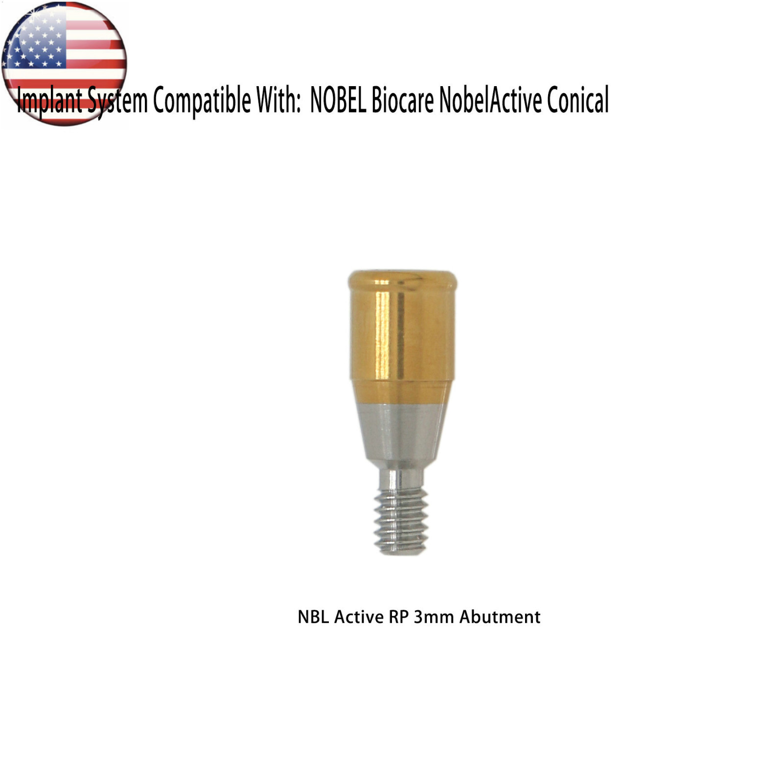 Locator Abutment for Nobel Active Biocare Conical Connection NP/RP 1-5mm Height