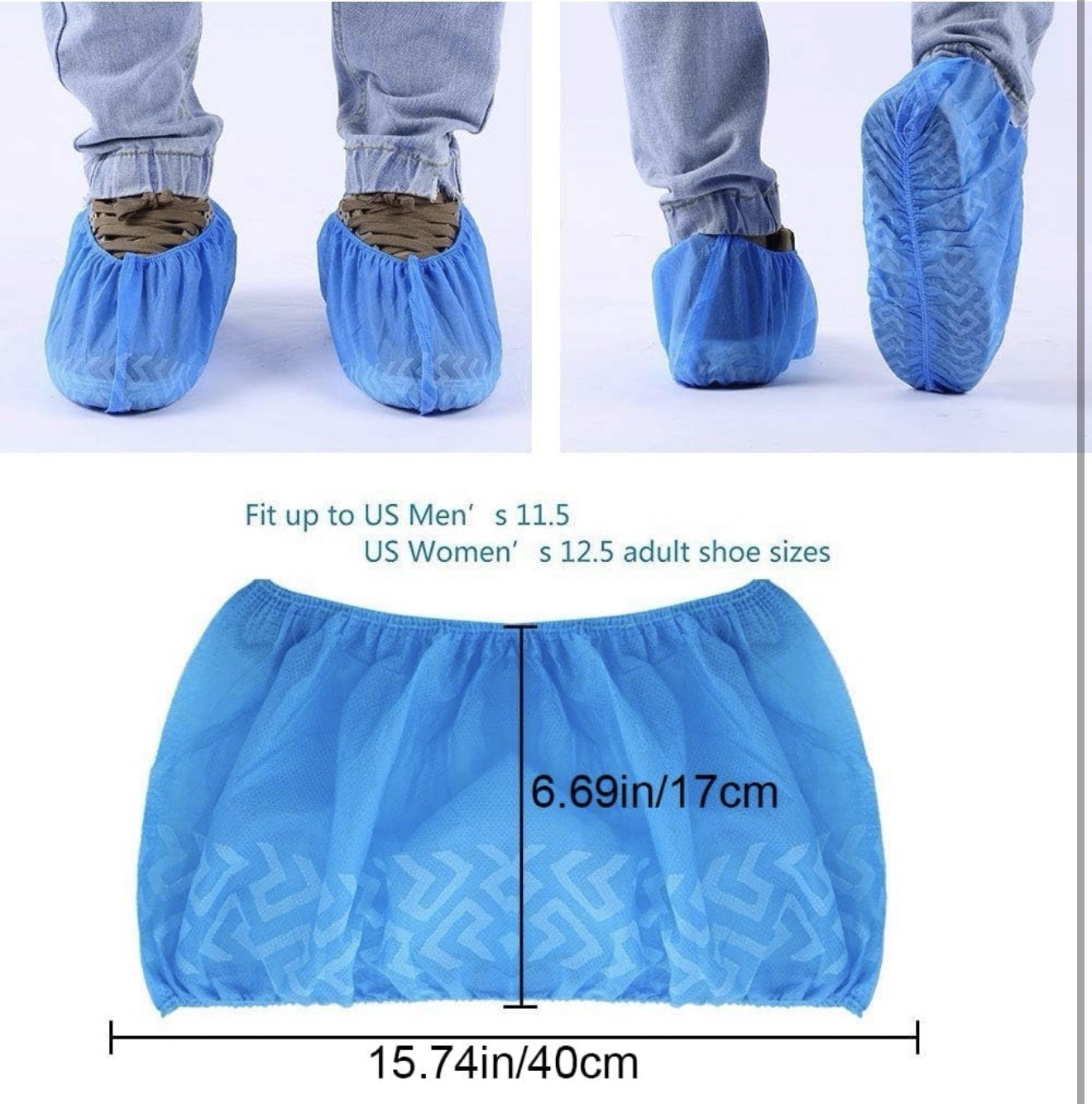 Shoes Covers Disposable 200 Pack (100 Pairs) Non-Slip Durable Indoor Shoes Cover
