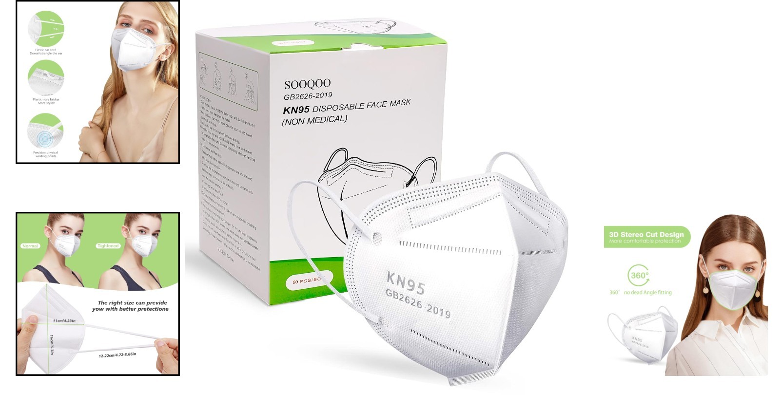 Comfortable & Breathable 50 Pcs White 5-Ply Face Masks – Perfect for Crowds