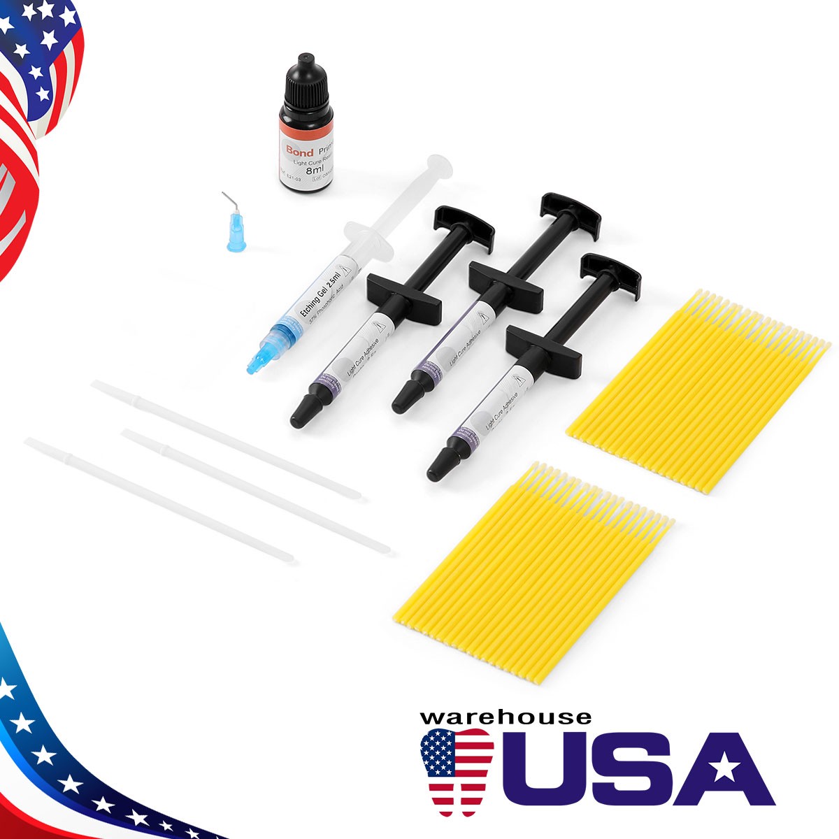 Dental Bracket Braces Glue Ortho Adhesive Bonding System Light Cure Primer Kits