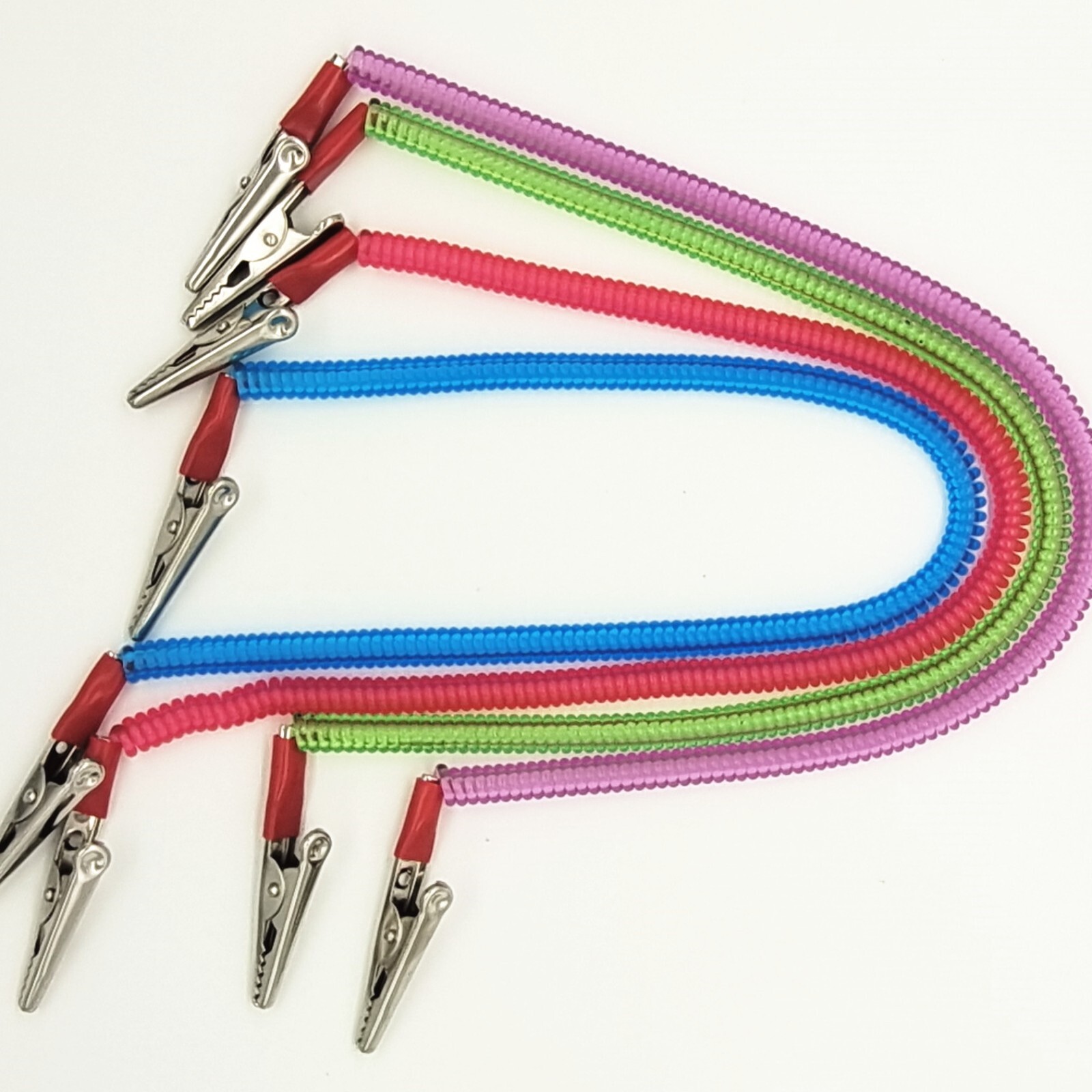 50 PCS Dental Patient Bib Clips Chains Napkin Holder Flexible Coil Plastic Chain