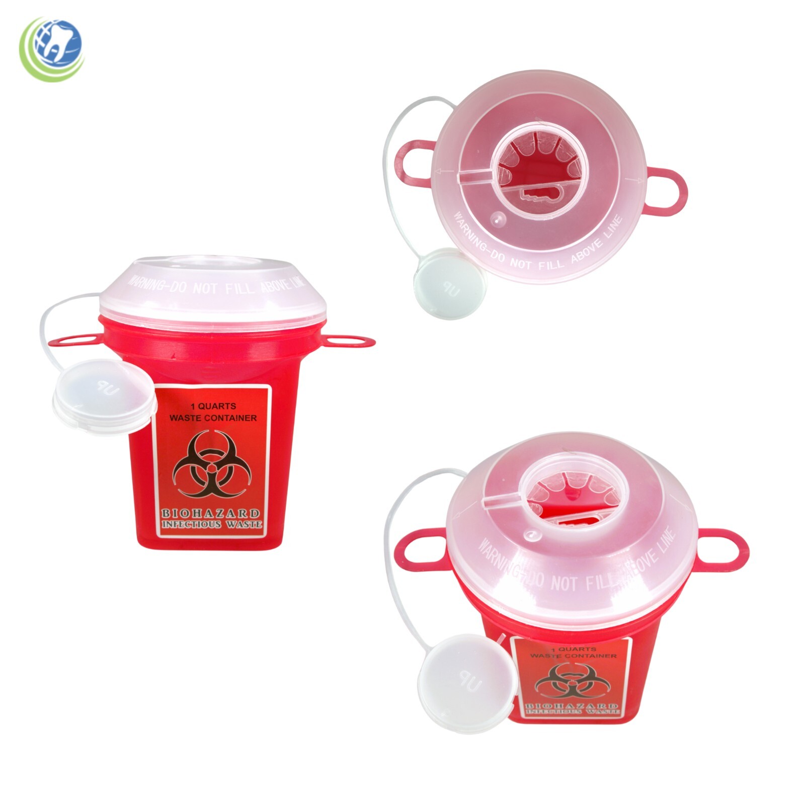 3 X DENTAL MEDICAL TATTOO BIO-HAZARD SHARPS WASTE CONTAINER NEEDLES DISPOSAL 1QT