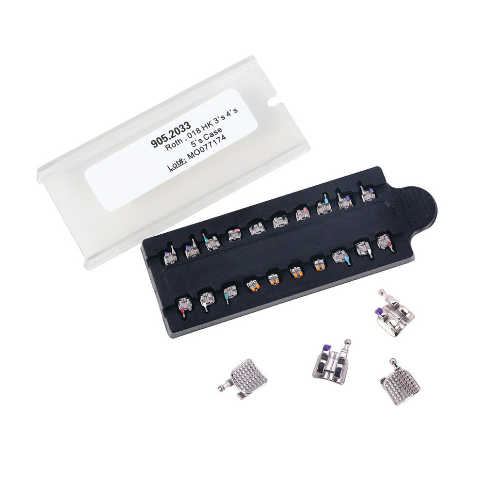 100 PACKS OC Dental Orthodontic Metal Bracket MIM Mini Roth MBT 018 022 345W/H