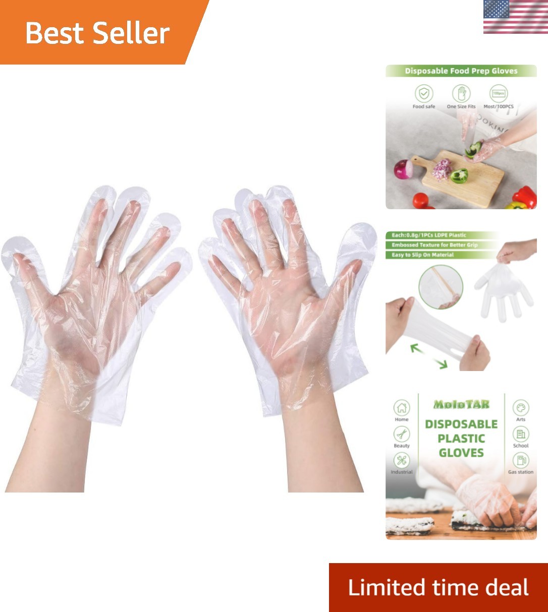 100 pcs Transparent Disposable Gloves – One Size Fits Most, Eco-Friendly Choice