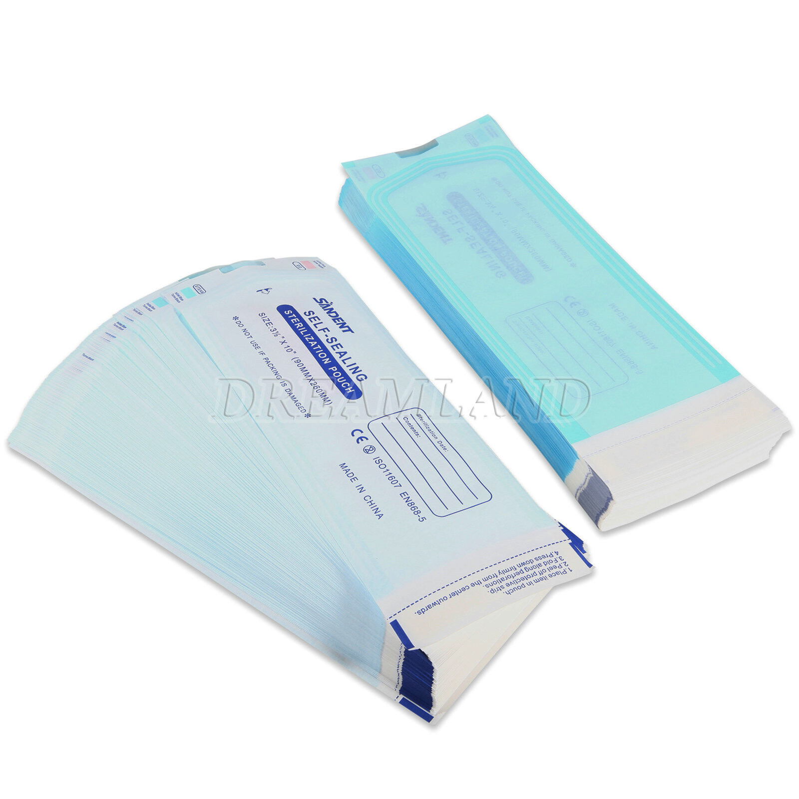 3.5″ x 10″ Self-Sealing Sterilization Pouches for Autoclave (1 Box of 200)