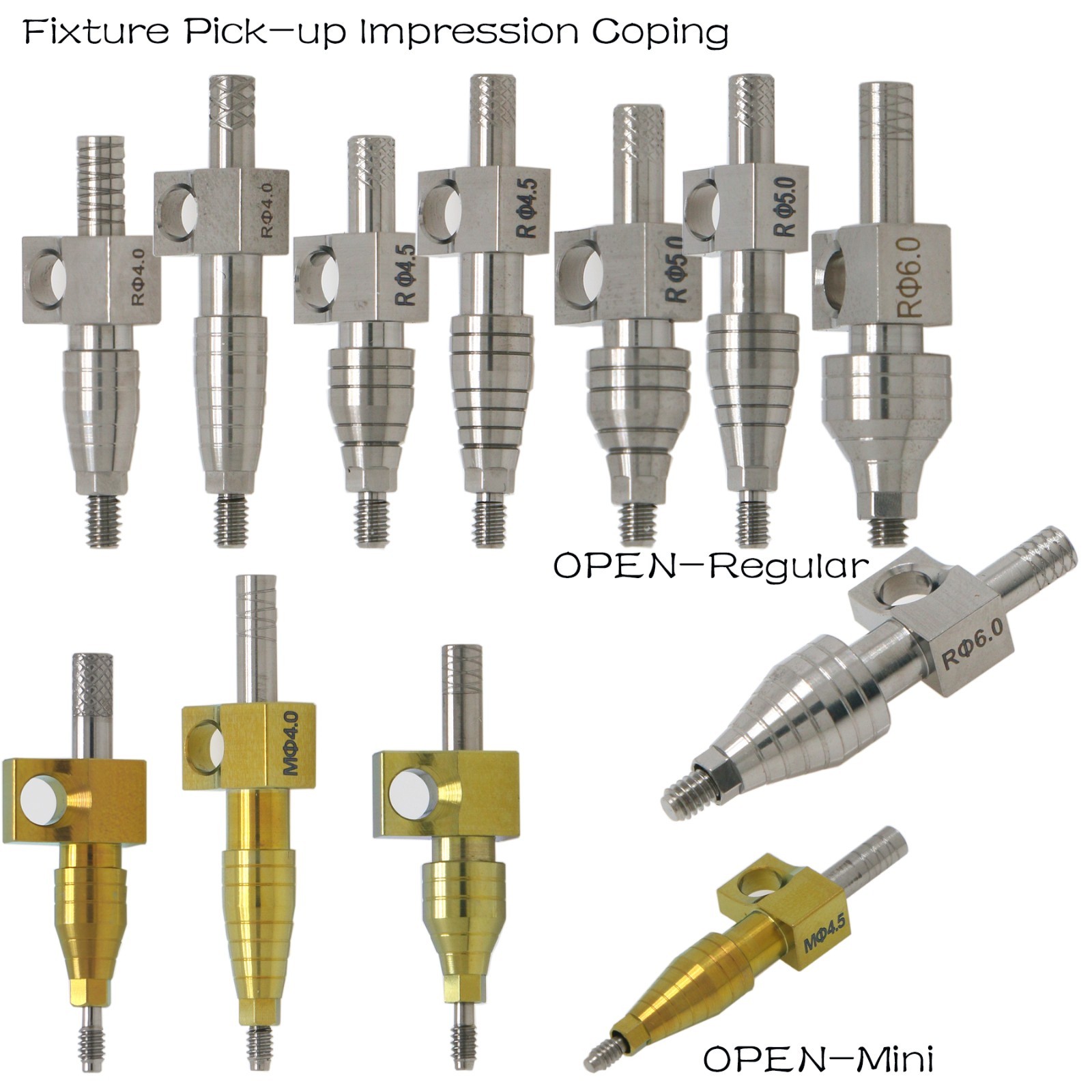 US Hiossen ET Dental Impression Coping Open Pick-up Closed Tray Transfer Analog