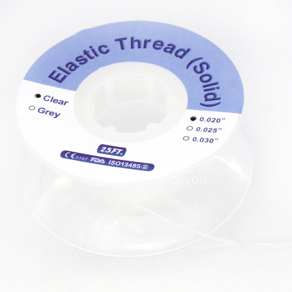 Dental Orthodontic Solid Elastic Thread Traction Pulling 020 025 030 Transparent