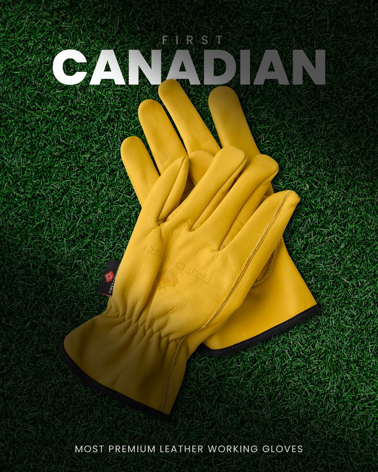 First Canadian 3 Pair Heavy Duty Leather Work Gloves For Men Women