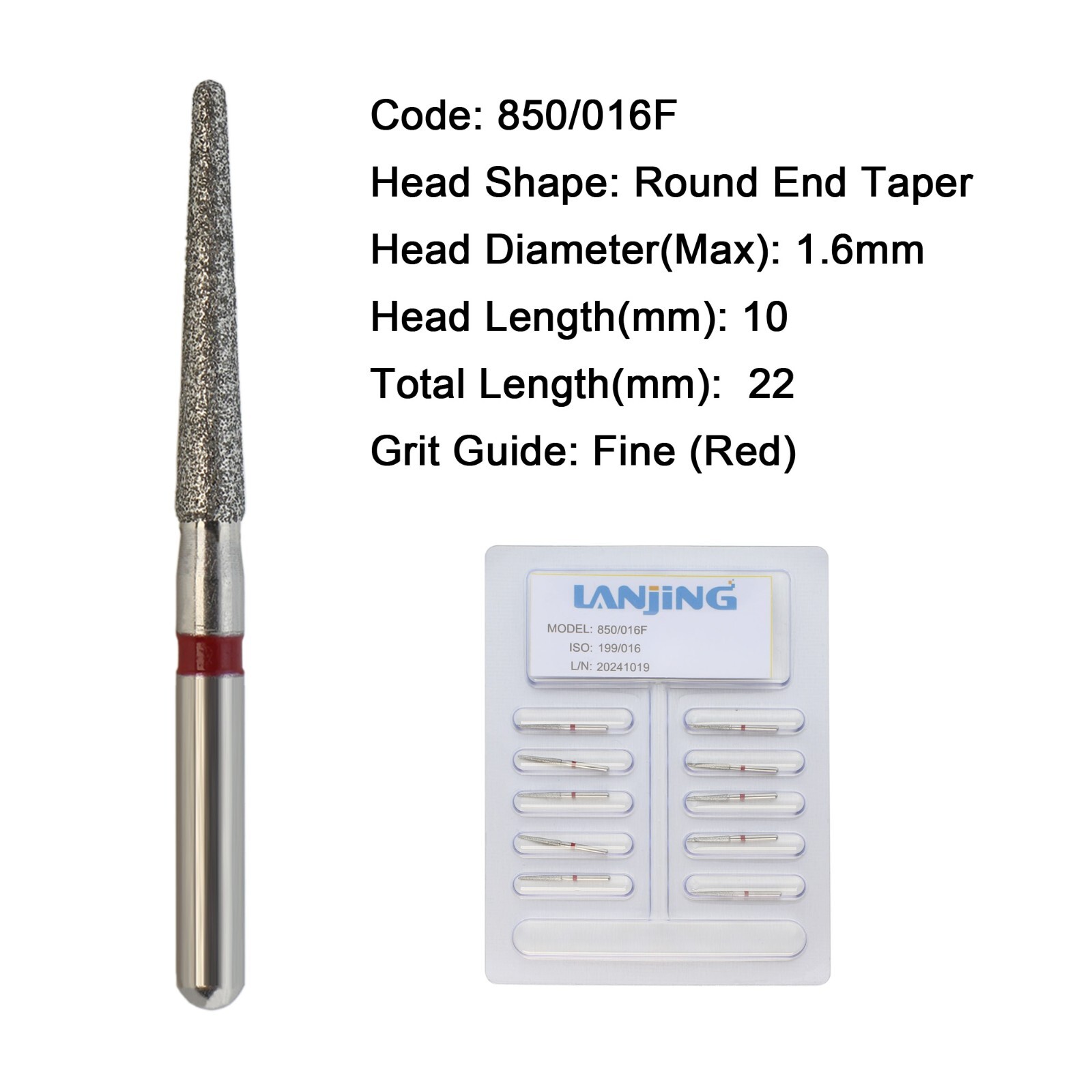Dental Diamond Burs FG Surgical Long Round Taper High Speed Bur 850 856 Pear 330