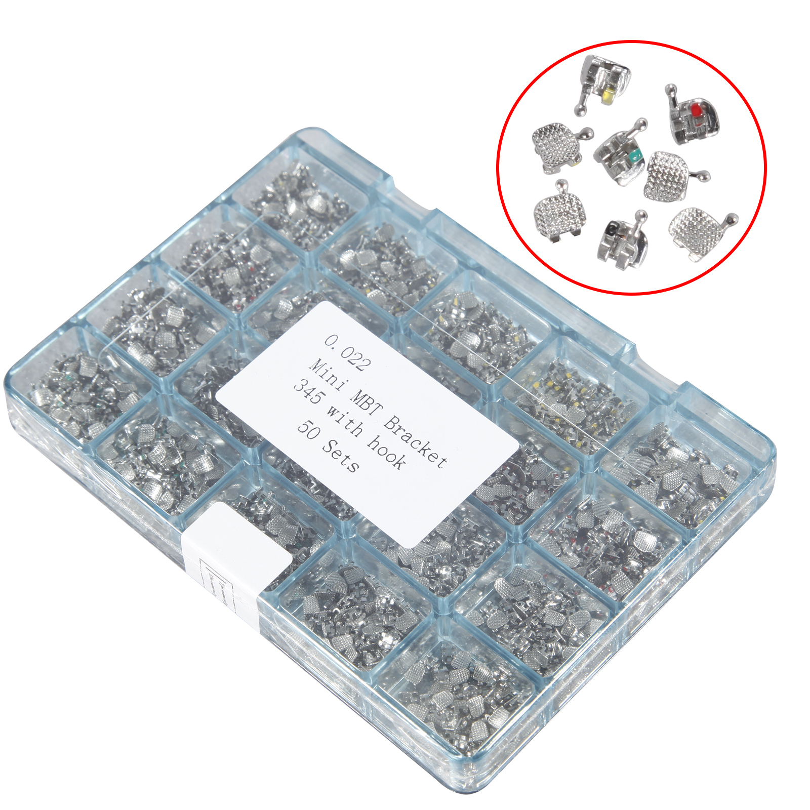4 Box Dental Metal Orthodontics Brackets Brace MINI MBT.022 345 Hooks 50 Set/box