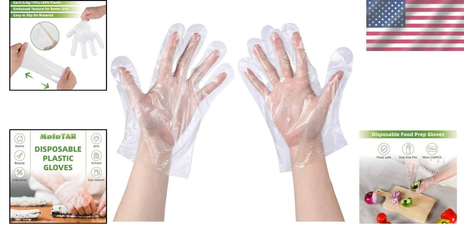 100 pcs Transparent Disposable Gloves – One Size Fits Most, Eco-Friendly Choice