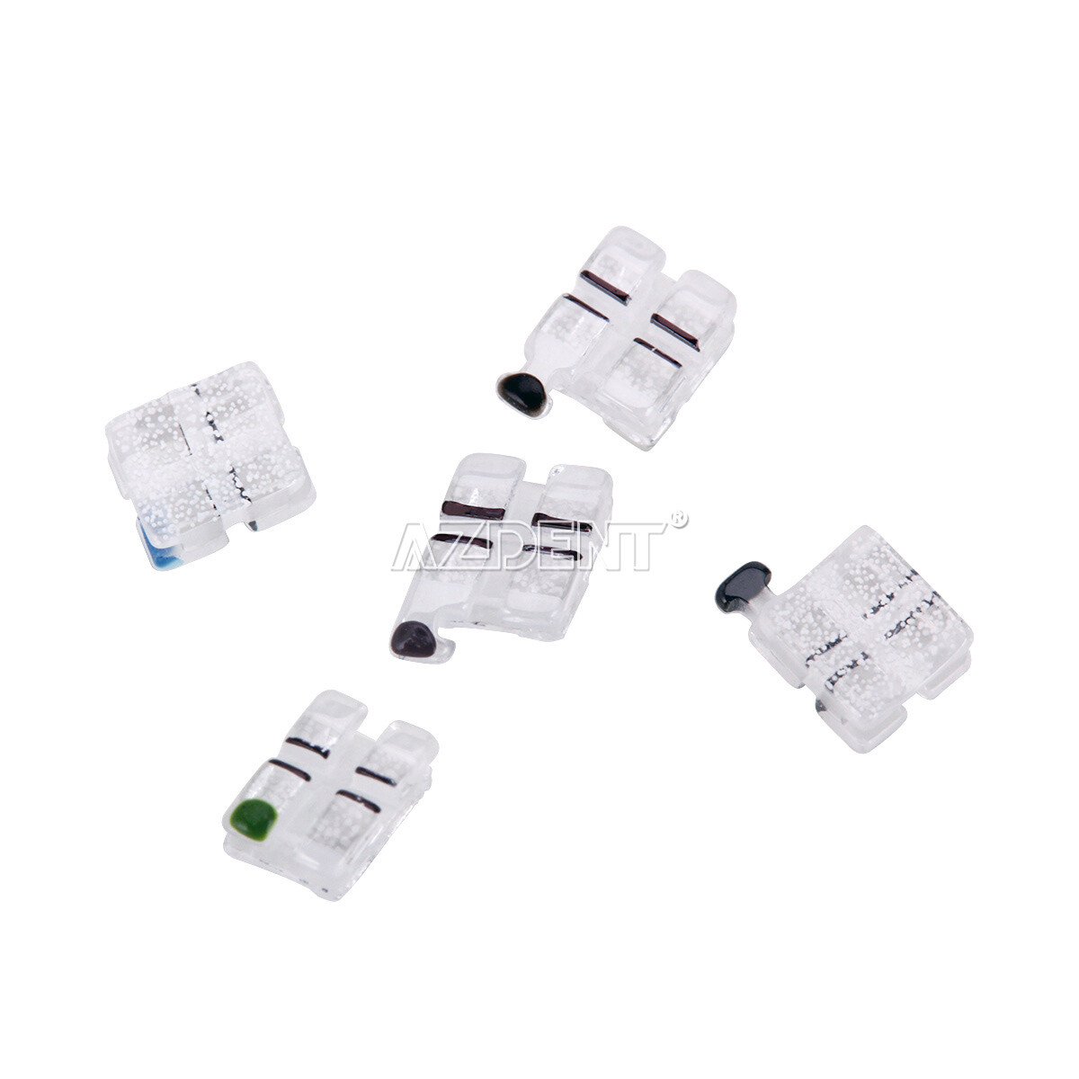 Dental Orthodontic Sapphire Ceramic Brackets Braces Mini Roth/MBT.022 Hooks 345