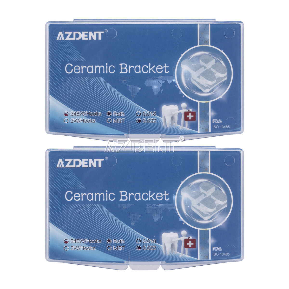 Dental Ortho Monocrystalline Sapphire Brackets /Ceramic Braces Roth MBT 022 /018